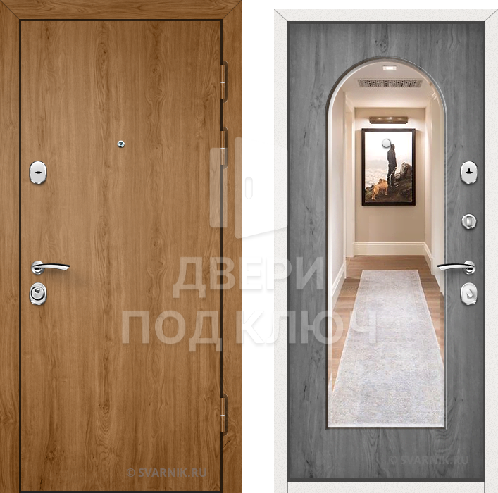 Входная дверь с зеркалом для дачи ДПК-10510