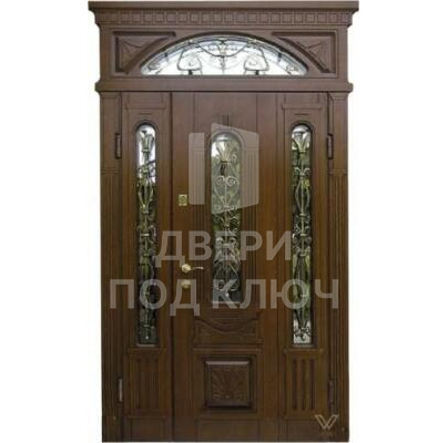 Филенчатая фрамужная дверь с фрамугой ДПК-11930